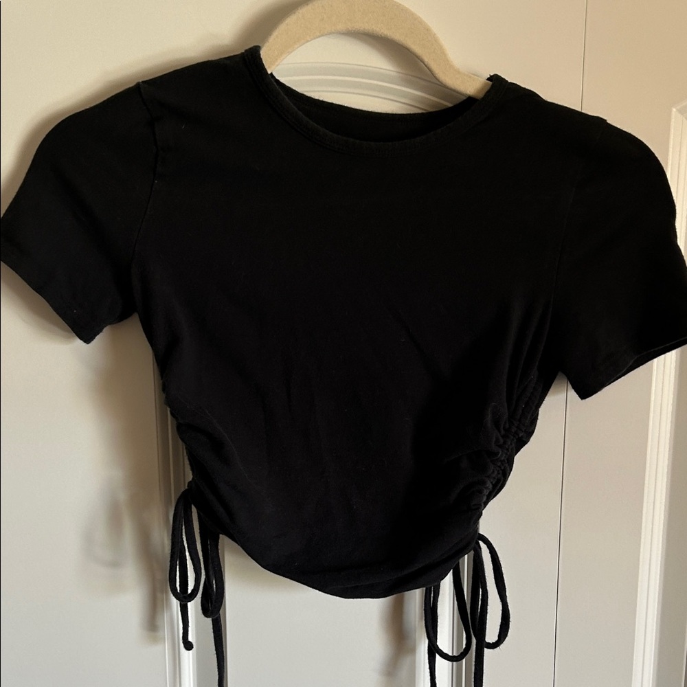Hollister Black Side Tie Baby Tee size XS